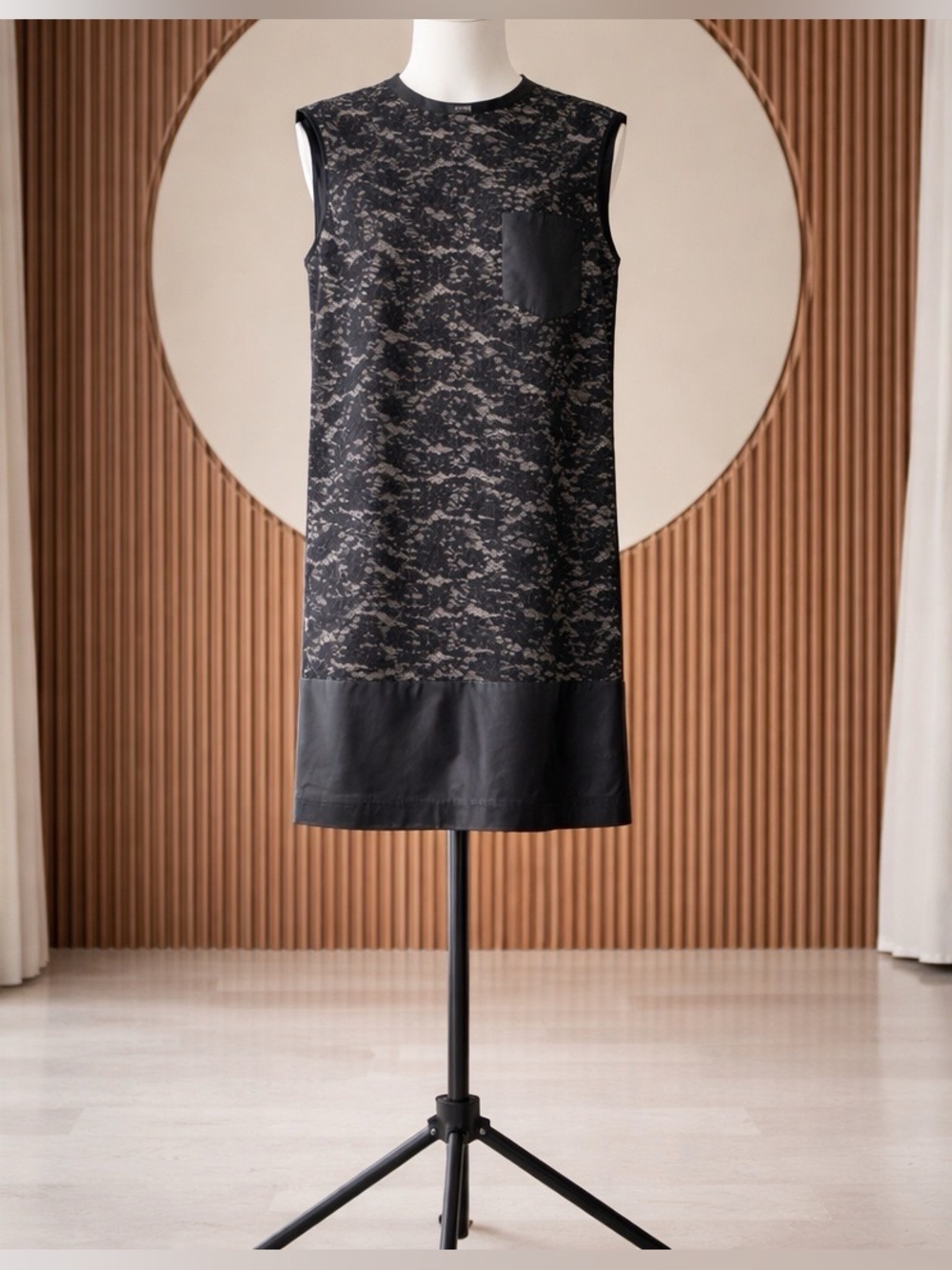 3.1 Phillip Lim Black Leather with Lace Mini Dress